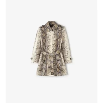 Abrigo corto de algodón recubierto con estampado de pitón Stonehaven Car Coat