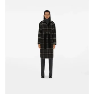 Abrigo cruzado reversible de lana