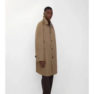 Abrigo largo de lana con diseño en espiga «Dual Burberry Car Coat»