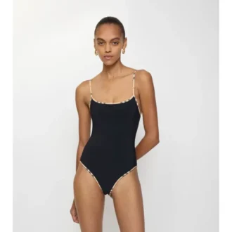 Bañador con ribete de cuadros