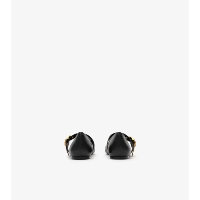 Bailarinas Robin de cuero con correa a cuadros Bailarinas Robin de cuero con correa a cuadros