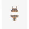 Bikini con estampado de cuadros y ribetes con volantes Bikini con estampado de cuadros y ribetes con volantes
