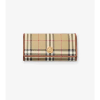 Billetera continental con estampado de cuadros