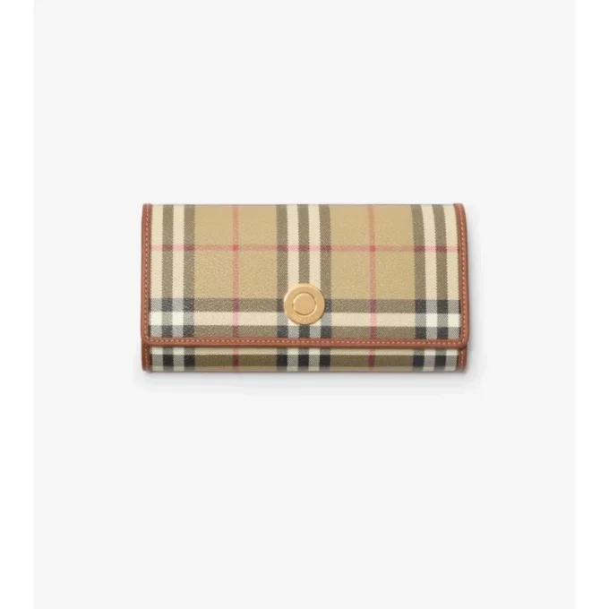 Billetera continental con estampado de cuadros Billetera continental con estampado de cuadros