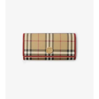 Billetera continental con estampado de cuadros