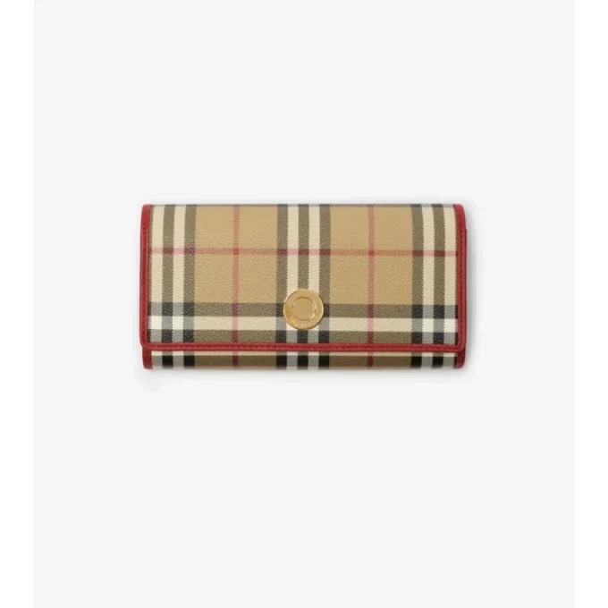 Billetera continental con estampado de cuadros Billetera continental con estampado de cuadros
