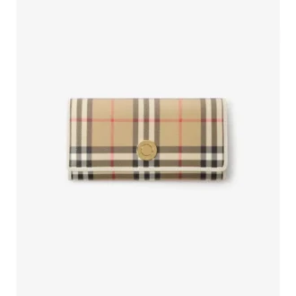 Billetera continental con estampado de cuadros