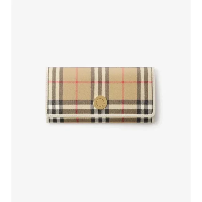 Billetera continental con estampado de cuadros Billetera continental con estampado de cuadros