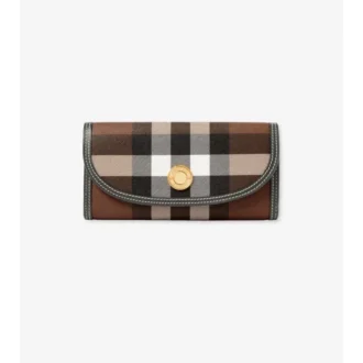 Billetera continental con estampado de cuadros