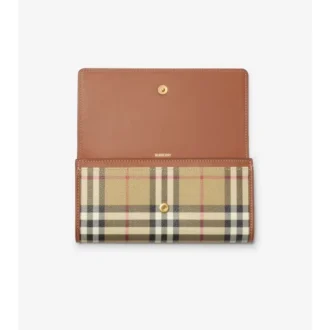 Billetera continental con estampado de cuadros