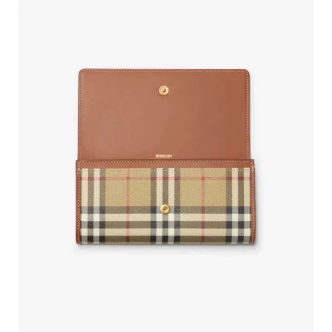 Billetera continental con estampado de cuadros Billetera continental con estampado de cuadros