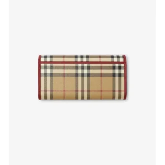 Billetera continental con estampado de cuadros