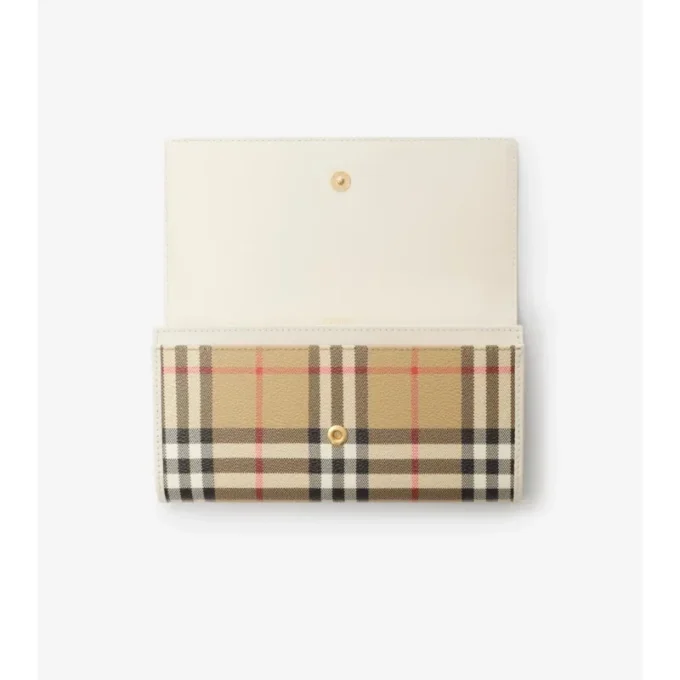 Billetera continental con estampado de cuadros Billetera continental con estampado de cuadros