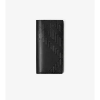 Billetera Continental con estampado de cuadros en relieve
