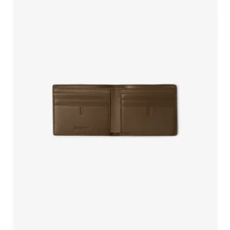 Billetera delgada con dos compartimentos y estampado de cuadros
