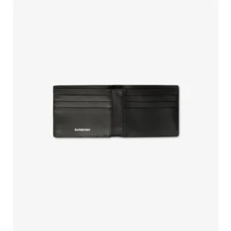Billetera delgada con dos compartimentos y estampado de cuadros
