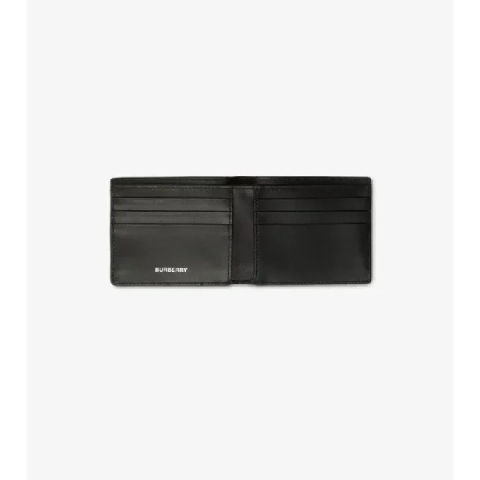 Billetera delgada con dos compartimentos y estampado de cuadros Billetera delgada con dos compartimentos y estampado de cuadros