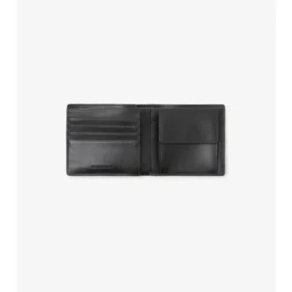 Billetera delgada con dos compartimentos y estampado de cuadros