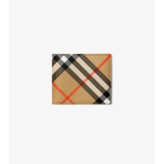 Billetera doble con estampado de cuadros