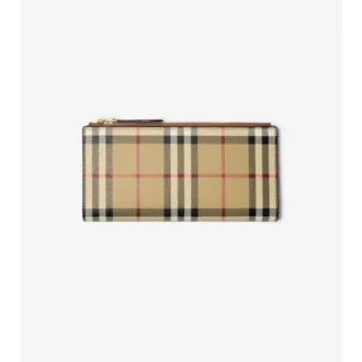 Billetera doble con estampado de cuadros grandes