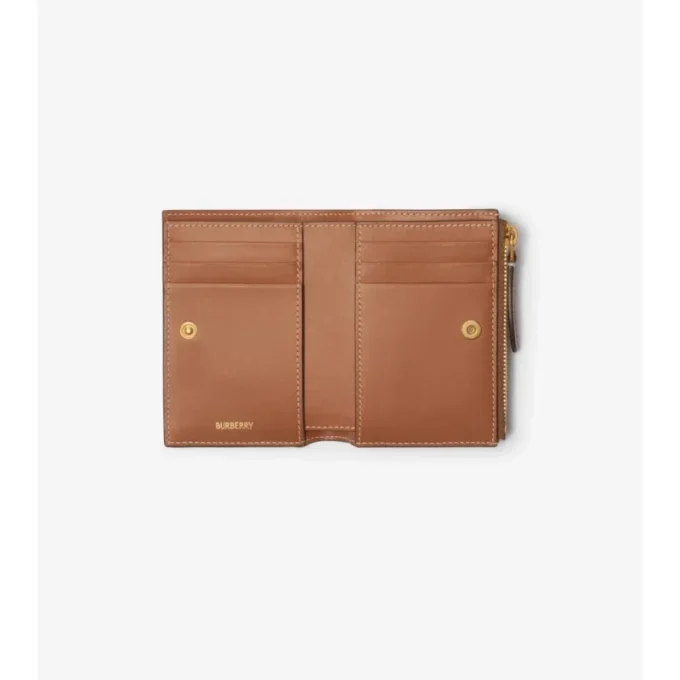 Billetera doble con estampado de cuadros pequeños Billetera doble con estampado de cuadros pequeños
