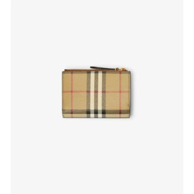 Billetera doble con estampado de cuadros pequeños Billetera doble con estampado de cuadros pequeños