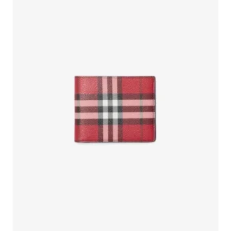 Billetera doble delgada con estampado Check 