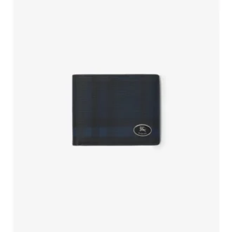 Billetera doble delgada con estampado Check 