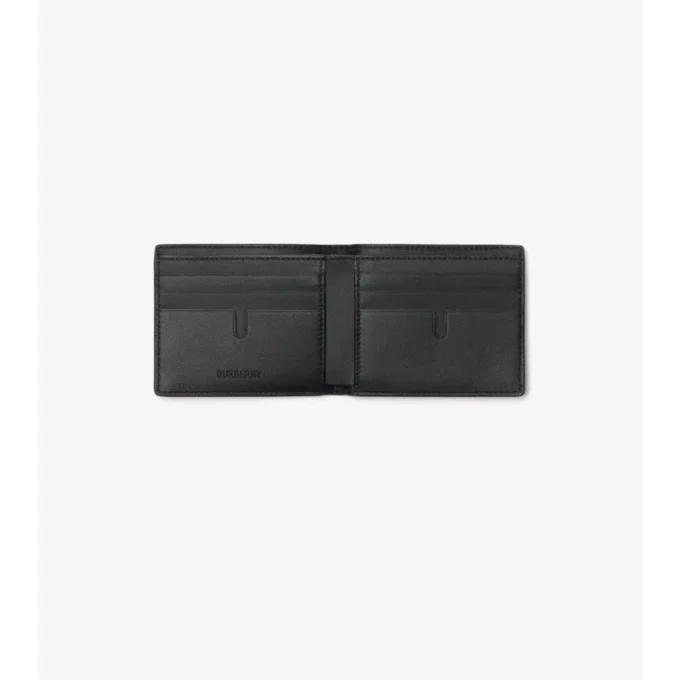 Billetera doble delgada con estampado Check 
