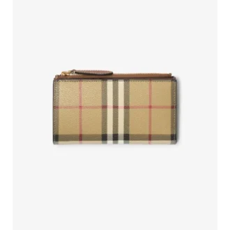 Billetera doble mediana con estampado de cuadros