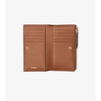 Billetera doble mediana con estampado de cuadros