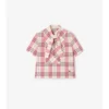 Blusa corta de algodón a cuadros Blusa corta de algodón a cuadros
