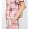 Blusa corta de algodón a cuadros Blusa corta de algodón a cuadros