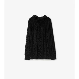 Blusa de terciopelo de mezcla de seda de estilo barroco