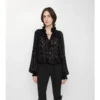 Blusa de terciopelo de mezcla de seda de estilo barroco Blusa de terciopelo de mezcla de seda de estilo barroco