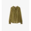 Blusa de terciopelo de mezcla de seda Torch Blusa de terciopelo de mezcla de seda Torch
