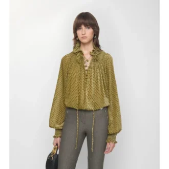 Blusa de terciopelo de mezcla de seda Torch