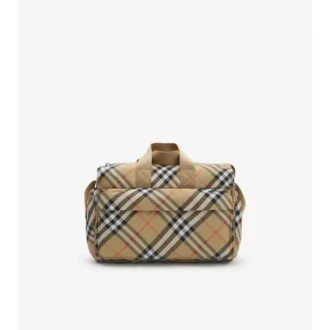 Bolso cambiador con estampado de cuadros