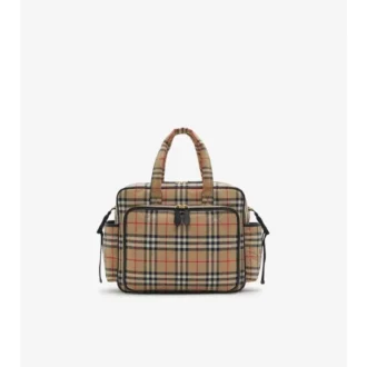 Bolso cambiador con estampado de cuadros