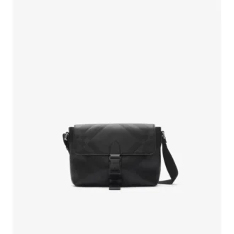 Bolso mensajero pequeño con estampado de cuadros en relieve y hebilla Bolso mensajero pequeño con estampado de cuadros en relieve y hebilla