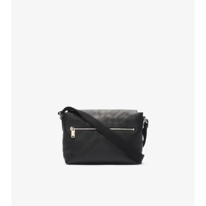 Bolso mensajero pequeño con estampado de cuadros en relieve y hebilla Bolso mensajero pequeño con estampado de cuadros en relieve y hebilla