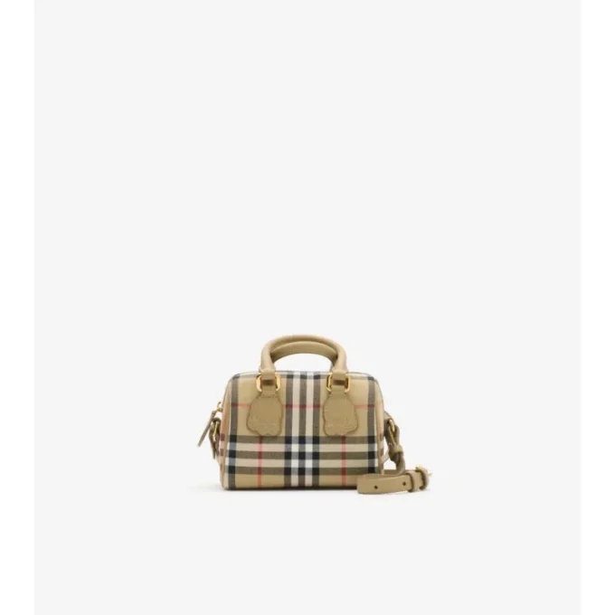 Bolso tipo boliche con estampado de cuadros mini Bolso tipo boliche con estampado de cuadros mini
