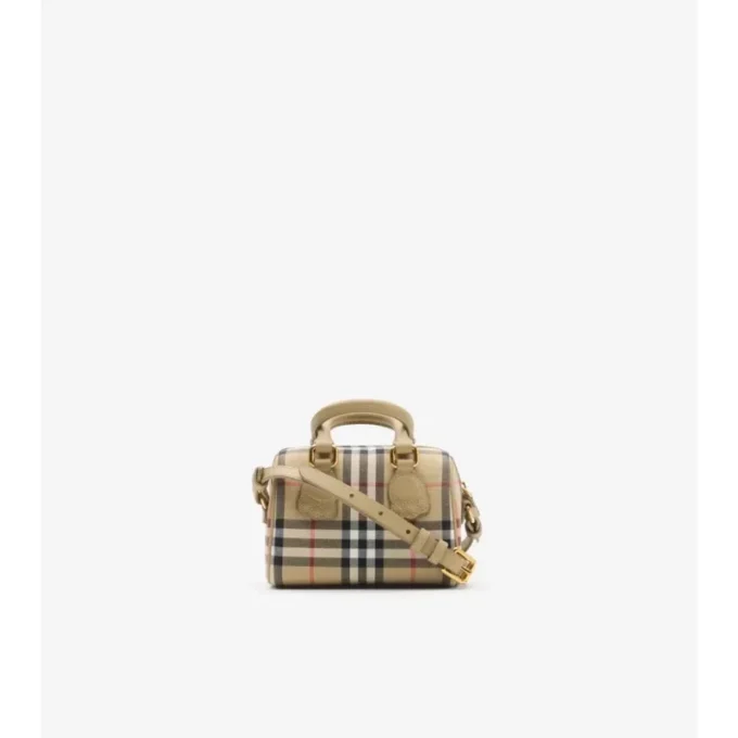 Bolso tipo boliche con estampado de cuadros mini Bolso tipo boliche con estampado de cuadros mini