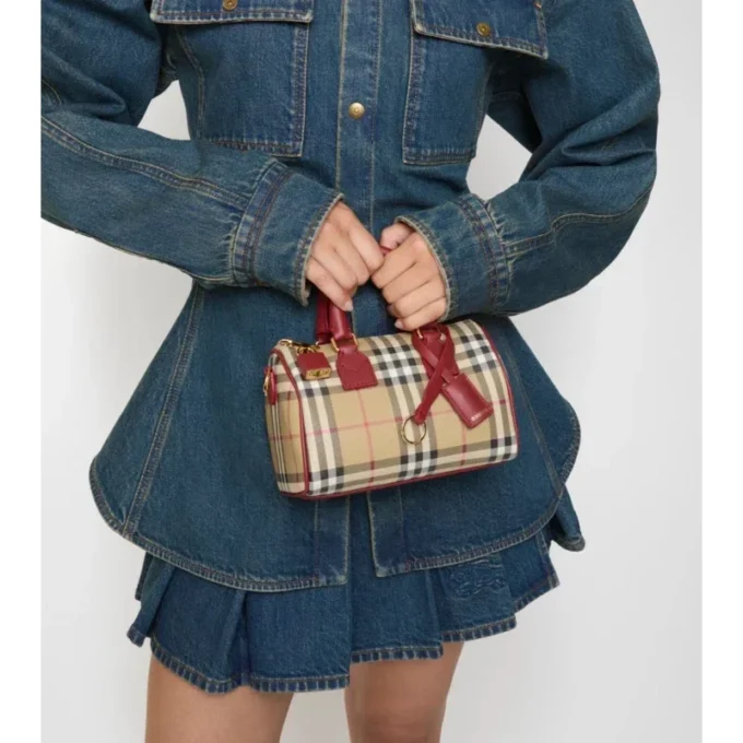 Bolso tipo boliche con estampado mini