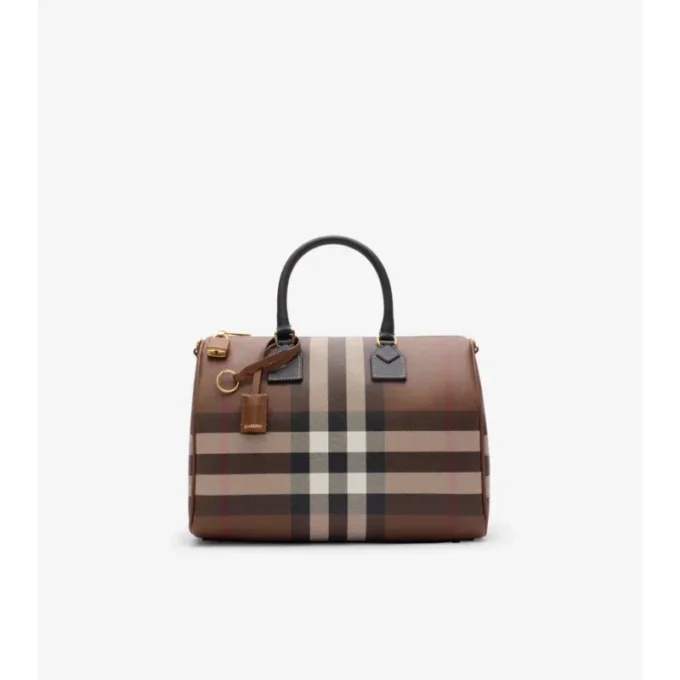 Bolso tipo boliche mediano a cuadros Bolso tipo boliche mediano a cuadros