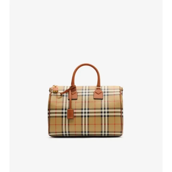 Bolso tipo boliche mediano a cuadros Bolso tipo boliche mediano a cuadros