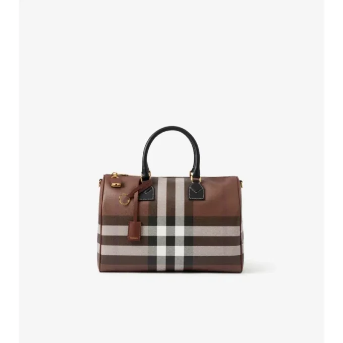 Bolso tipo boliche mediano a cuadros Bolso tipo boliche mediano a cuadros