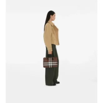 Bolso tipo boliche mediano a cuadros