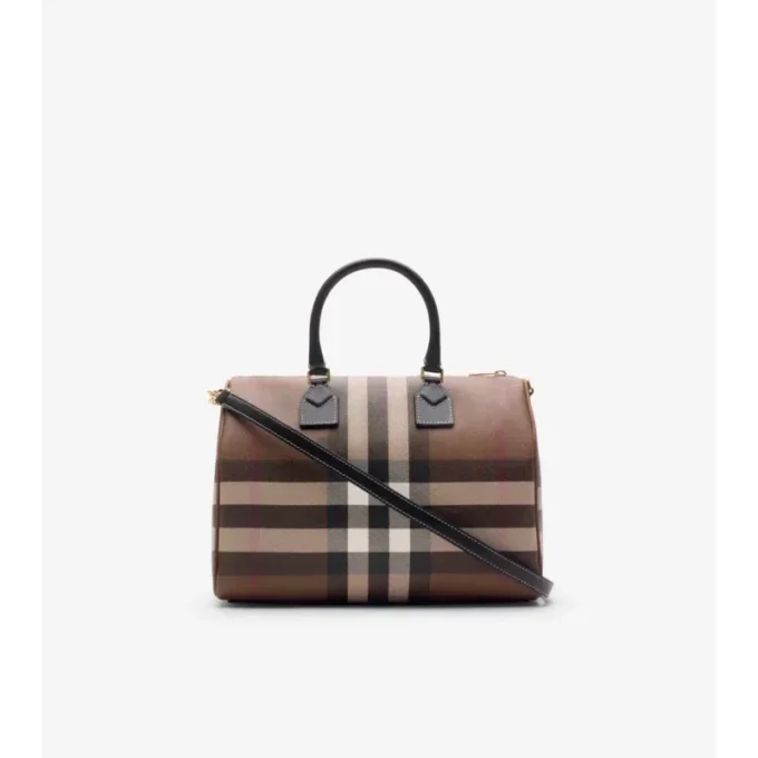 Bolso tipo boliche mediano a cuadros Bolso tipo boliche mediano a cuadros