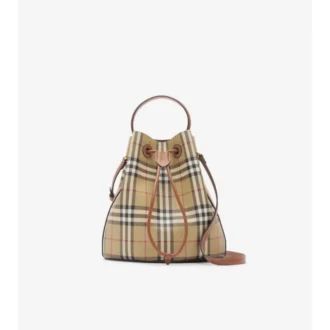 Bolso tipo cubo con estampado de cuadros pequeños
